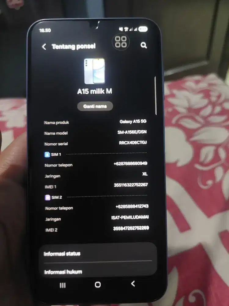 Samsung a15 5g 8/256 biru