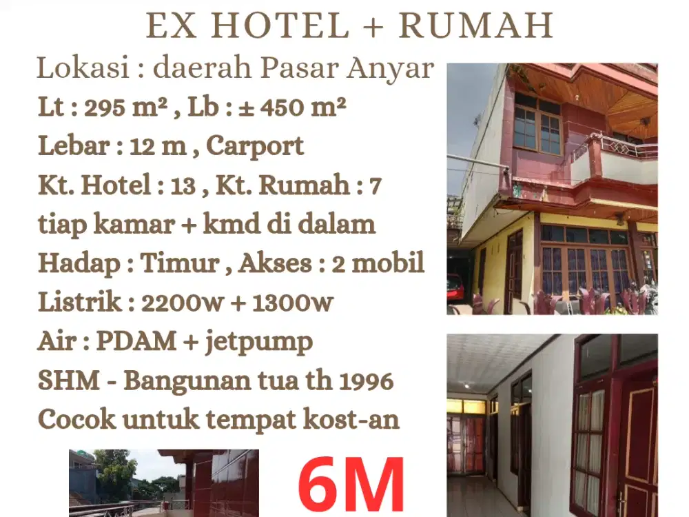 JUAL CEPAT EX HOTEL DI TENGAH KOTA