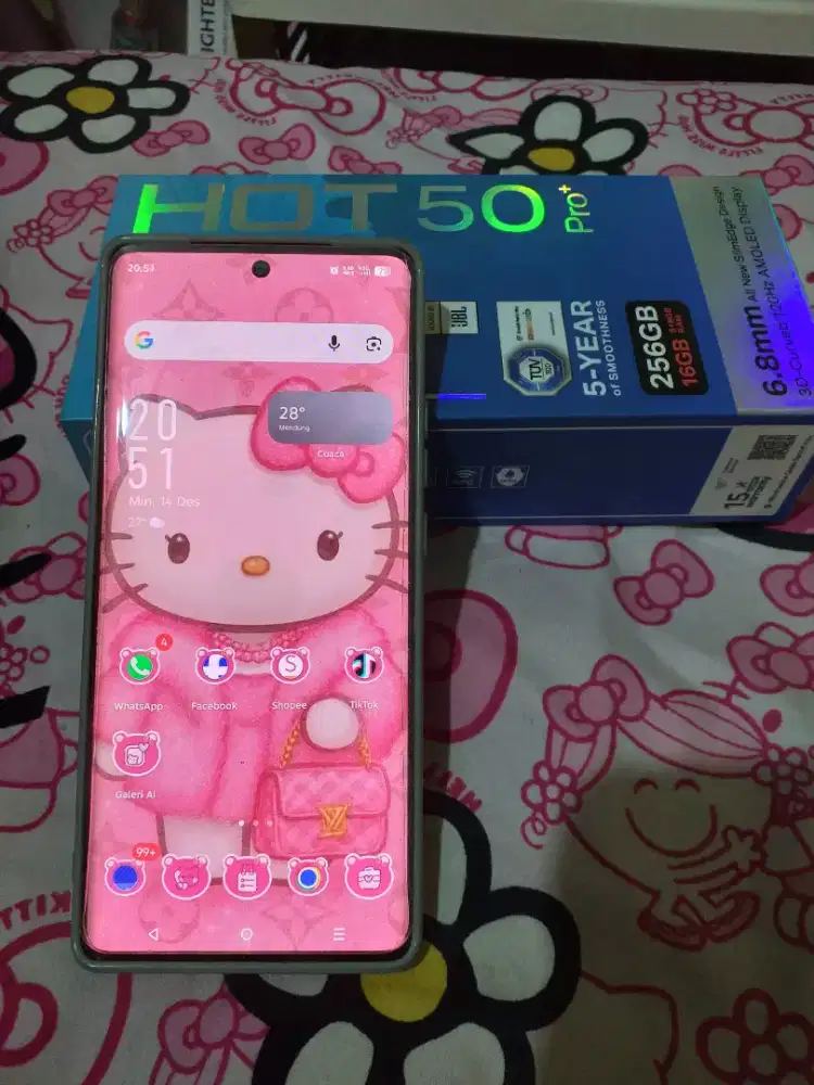 Infinix hot 50 pro+ (8+8/256) fullset purple