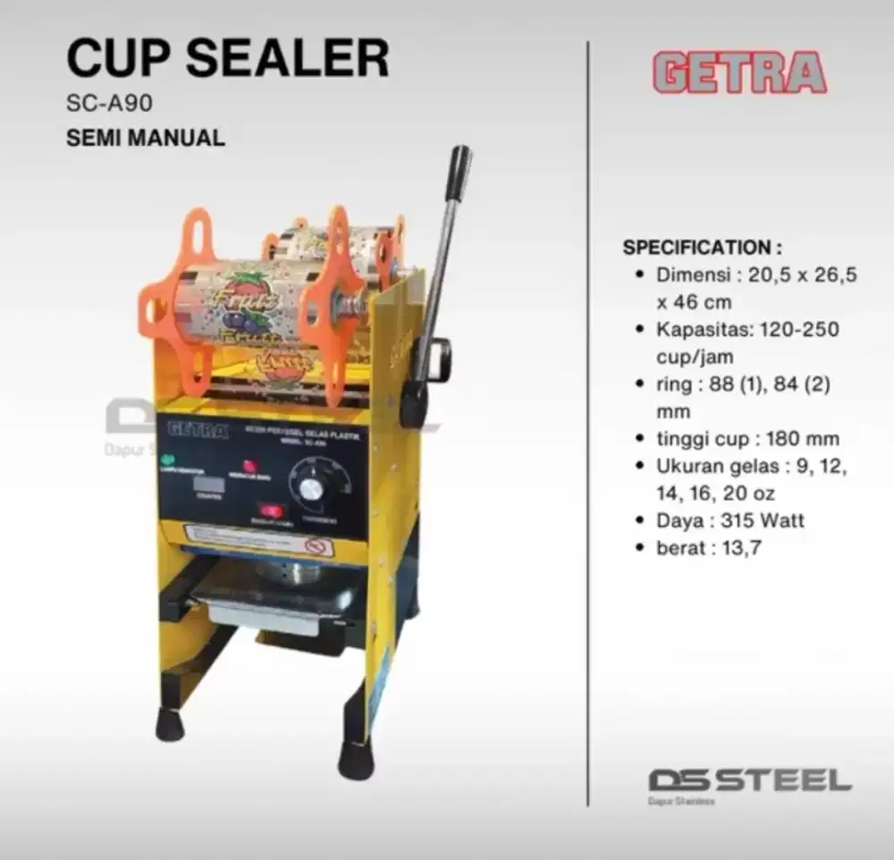 Mesin penyegel gelas plastik SC A90