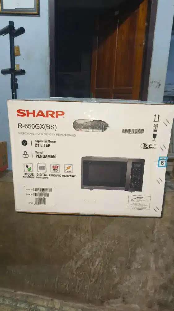 Microwave Sharp R-650GX(BS) 23L Grill – Normal + Kardus