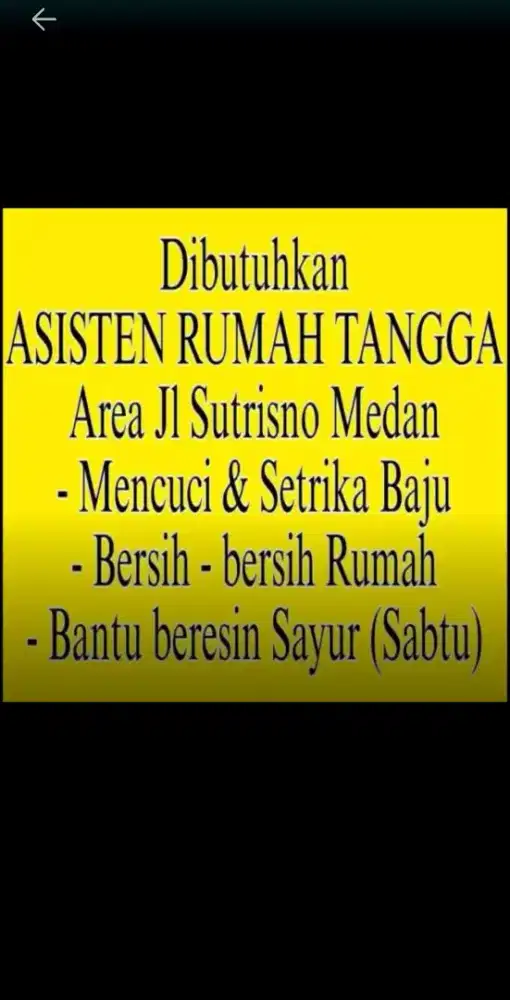 Dibutuhkan Asisten Rumah Tangga Berpengalaman