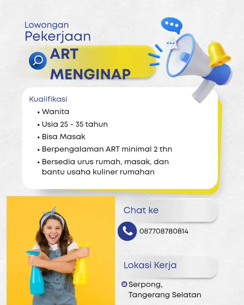 Loker ART menginap di serpong tangerang