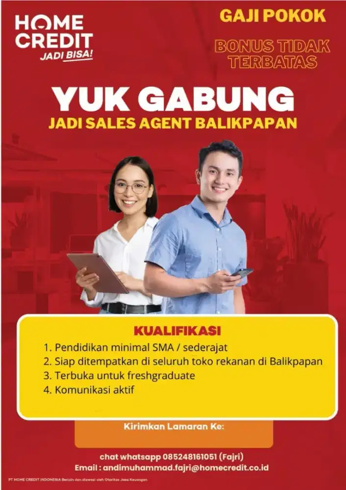 Open Recruitment Sales Associate Home Credit Balikpapan