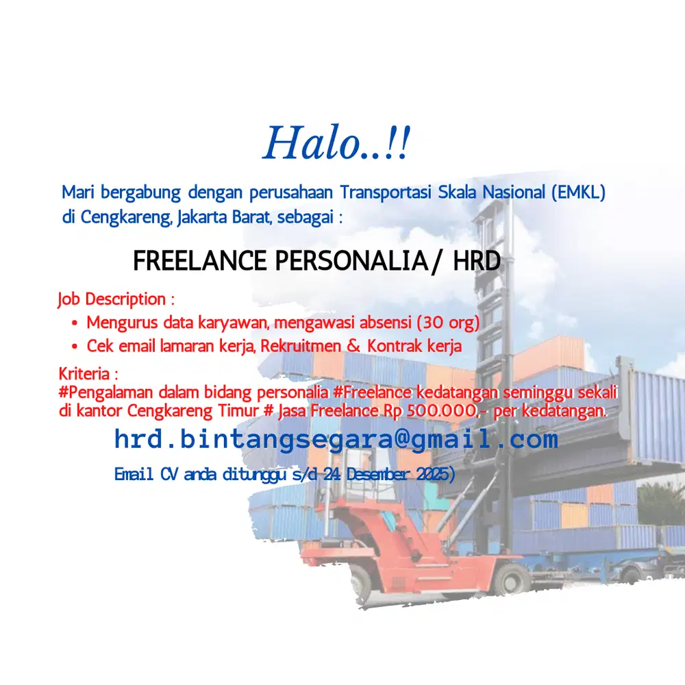 FREELANCE BAGIAN PERSONALIA