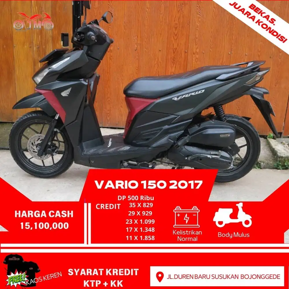 HONDA VARIO 150 TAHUN 2017 DP 500 RB PROSES MUDAH DIBANTU SAMPE ACC
