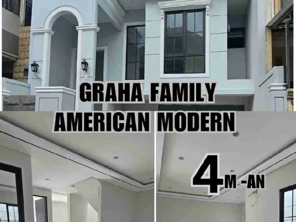 Dijual Rumah American Modern New Gress di Graha Family Surabaya Barat  hanya 4 M an