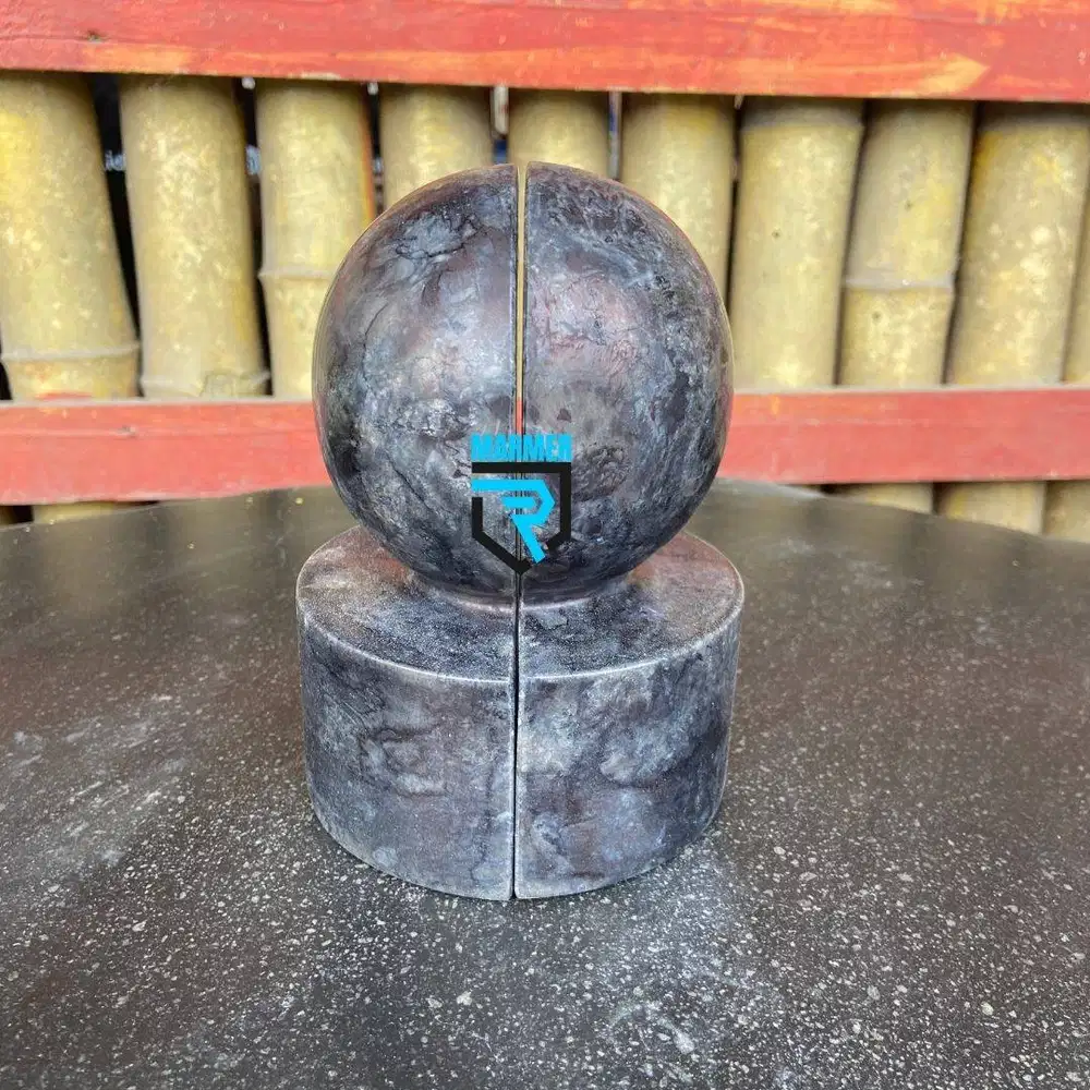 Bookhand batu grey gelap finishing glossy