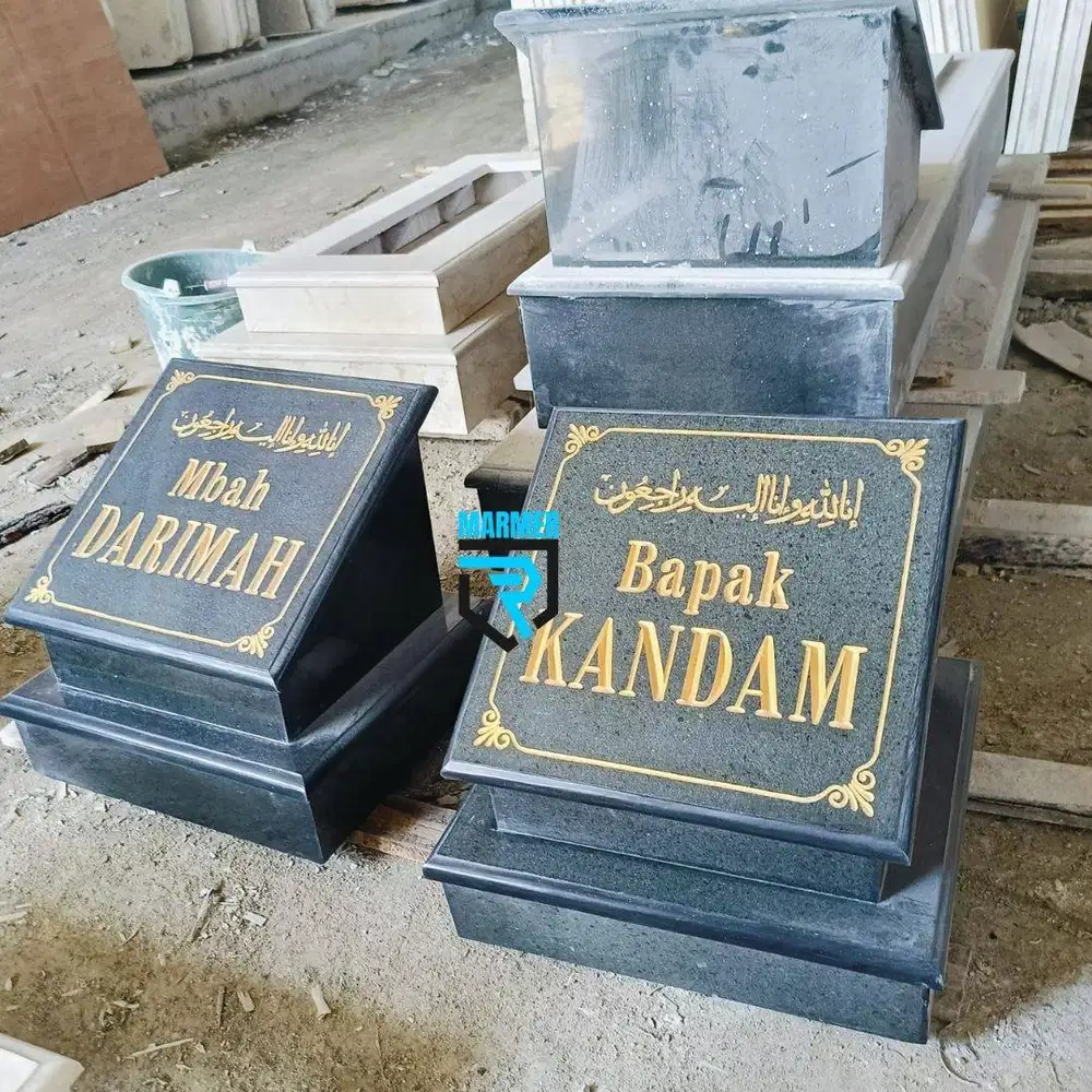 Maesan box ukir batu granit hitam finishing glossy