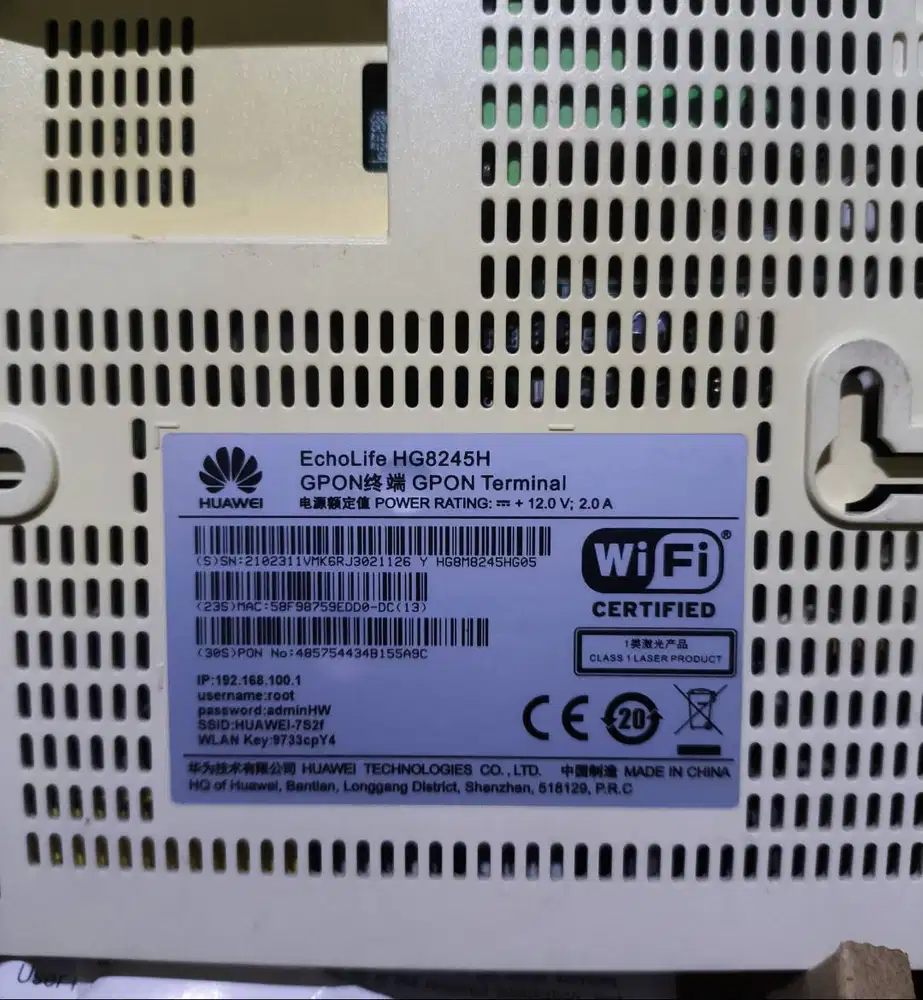 Router Wifi Huawei Echolife GPON HG8245H