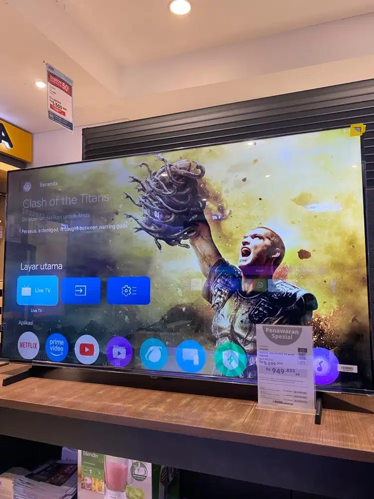 Tv hisense led google tv 4k 55 inci