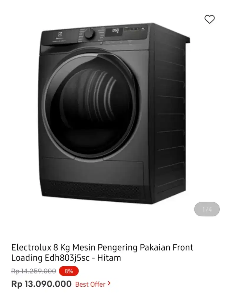 WM FRONT LOAD ELECTROLUX 8KG
