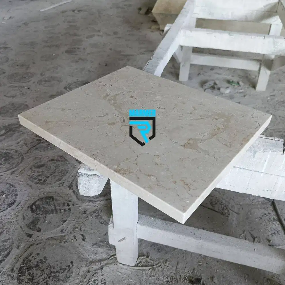 Talenan kotak batu marmer putih kilap glossy