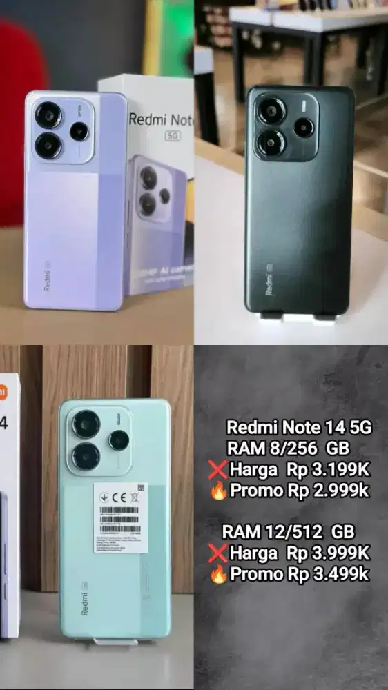 REDMI NOTE 14 5G 8/256 12/512 PROMO HANDPHONE TERMURAH DIJOGJA