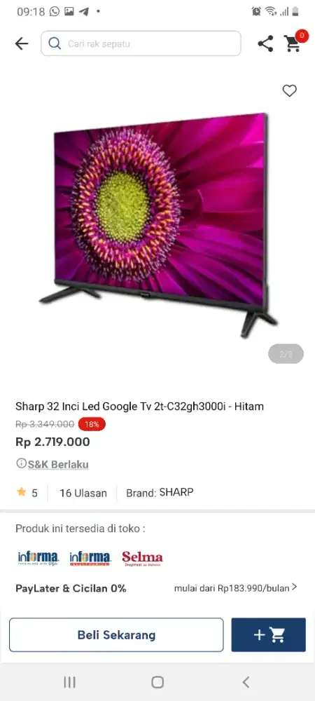 Sharp google tv 32inch