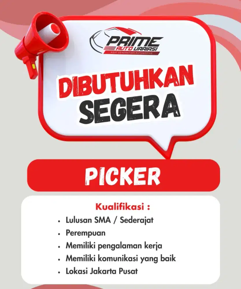 Dicari picker gudang online shop