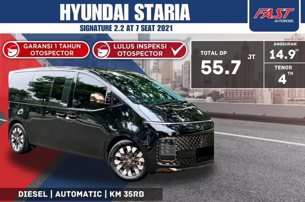 HYUNDAI STARIA SIGNATURE 7 SEAT 2021 2.2 AT DIESEL PANORAMIC KM.35KM