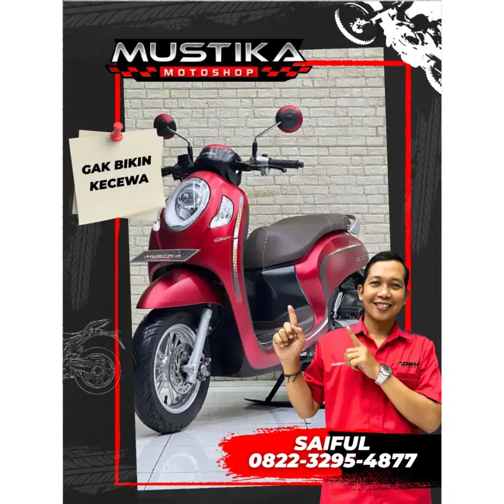 Perfect Condition!!Honda Scoopy Keyles 2023 N Kota Red Matte-Mustika