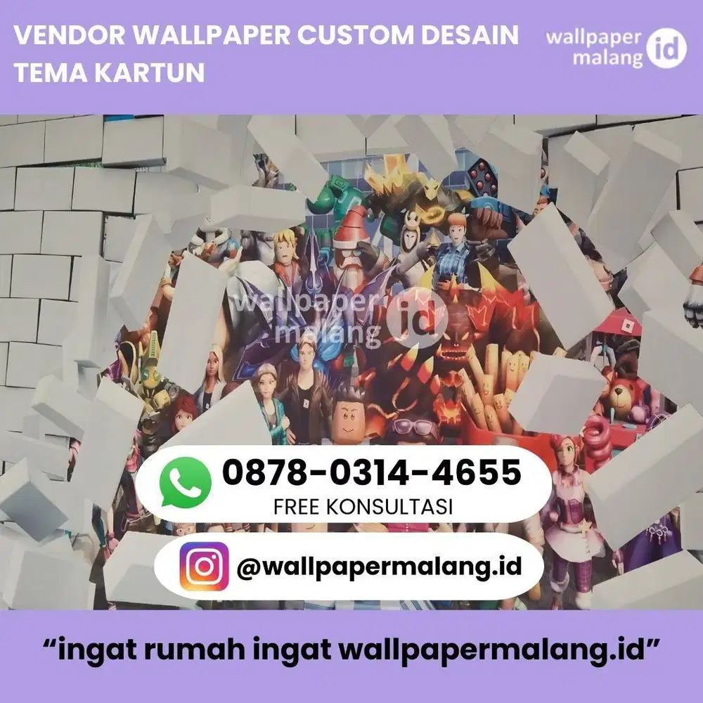 VENDOR WALLPAPER CUSTOM DESAIN TEMA KARTUN