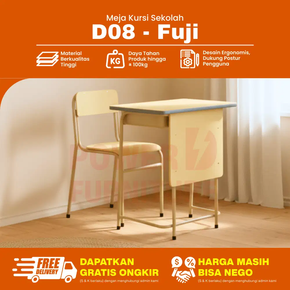 D08 Kursi Sekolah Modern - Meja Belajar Sekolah | Set Meja Sekolah