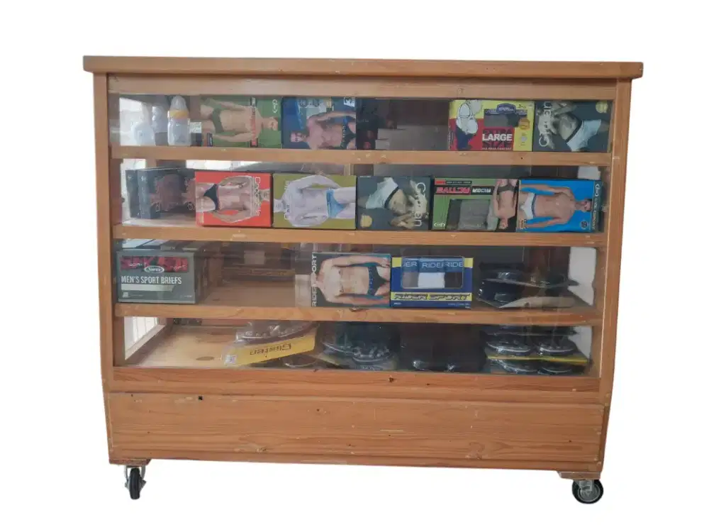 Etalase Rak Lemari Jati Belanda 120 × 106 cm