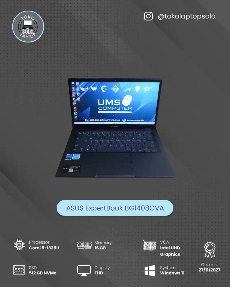 ASUS ExpertBook BG1408CVA INTEL Core i5-1335U RAM 16GB SSD 512GB