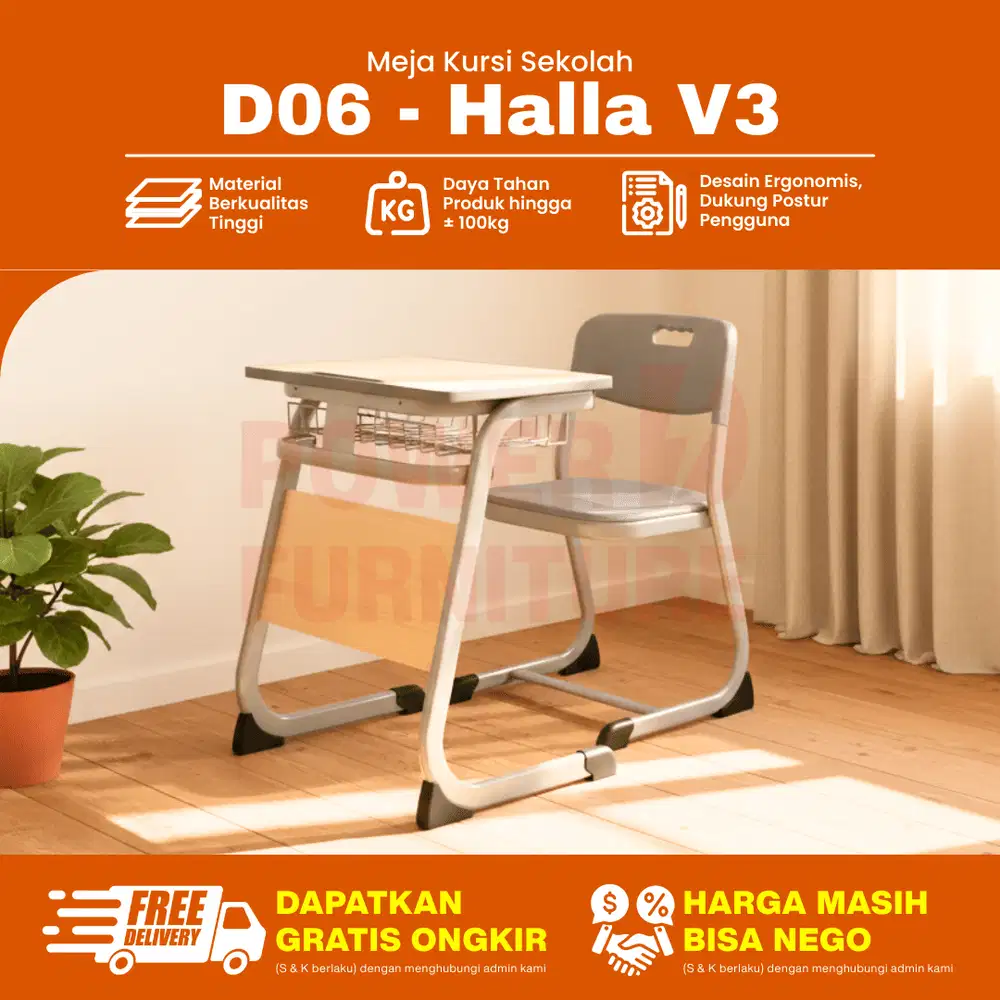D06 v3 Meja Belajar Sekolah – Bangku Sekolah Modern | Meja Kursi Siswa
