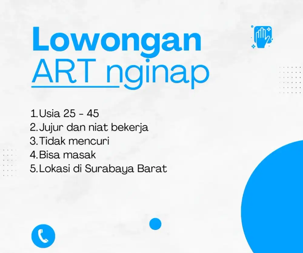 Lowongan ART nginap