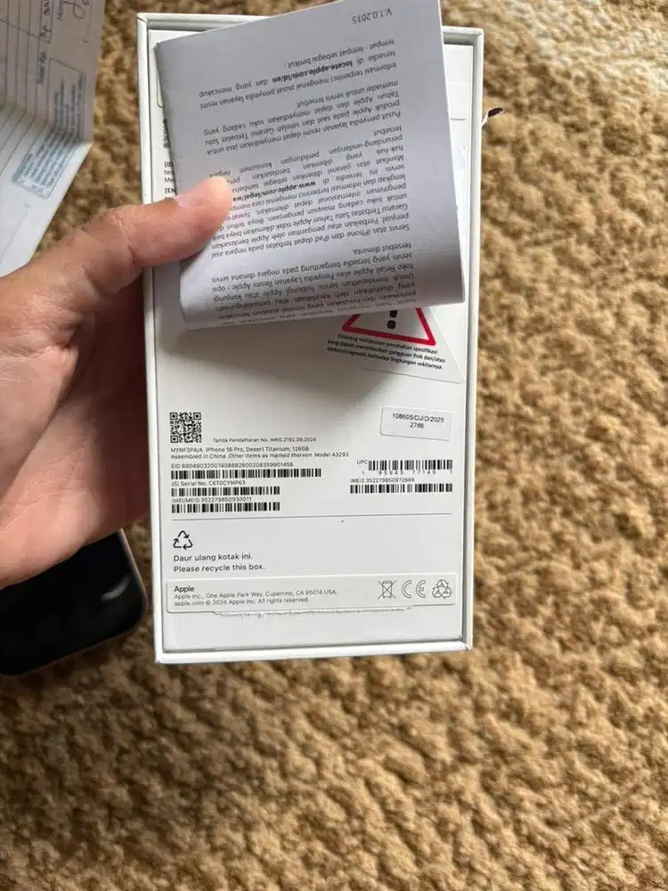 Dijual Iphone 16Pro 128GB warna Desert Titanium