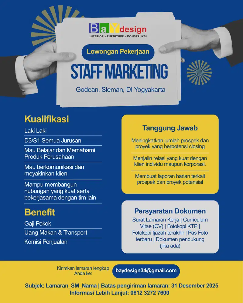 Lowongan Staff Marketing Interior