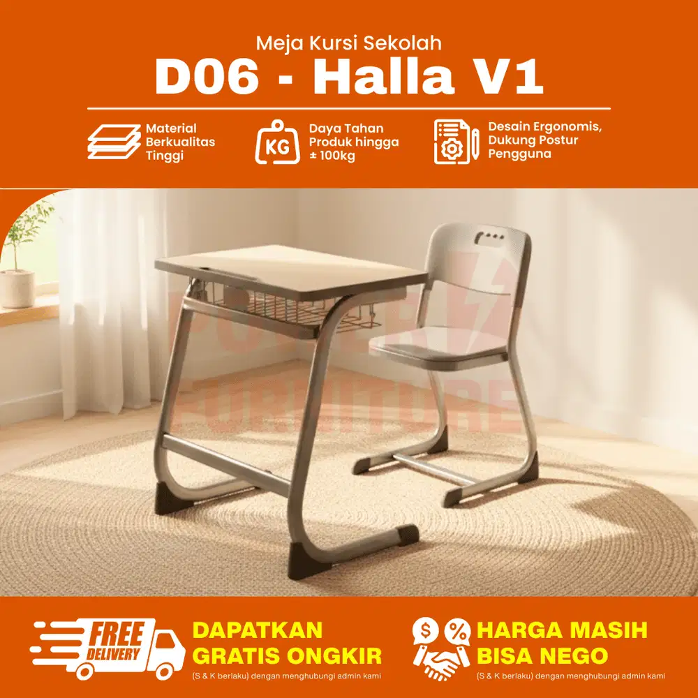 D06 Bangku Sekolah Modern – Meja Kursi Siswa | Meja Belajar Siswa