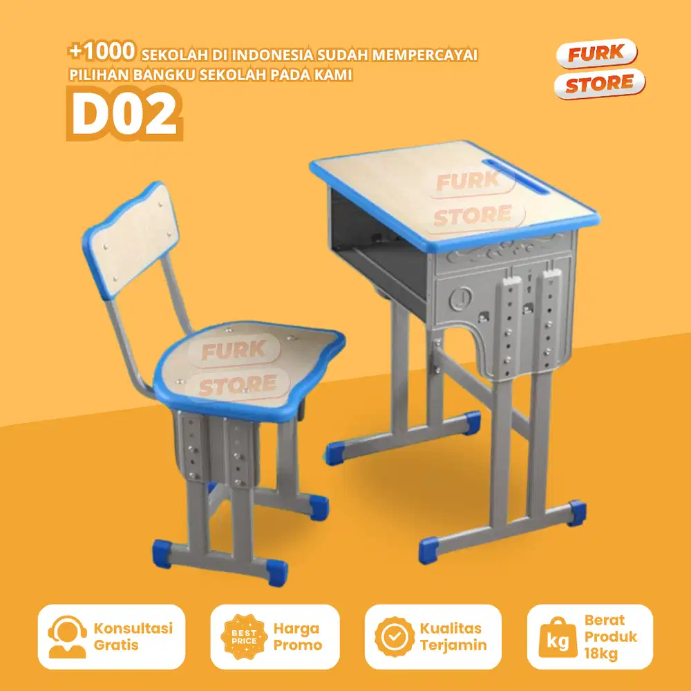 Meja Belajar Sekolah Tipe D02 – Meja Sekolah Besi | Set Meja Sekolah
