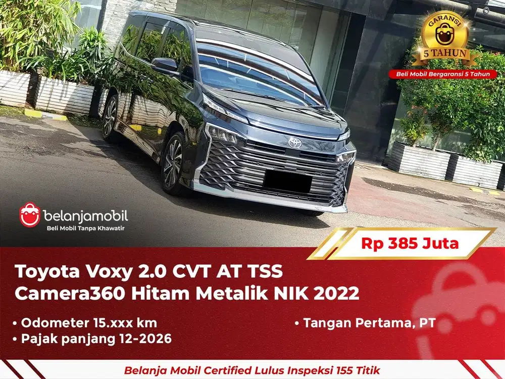 [ GARANSI 5TH ] Toyota Voxy 2.0 CVT AT TSS Camera360 Hitam 2022 2023