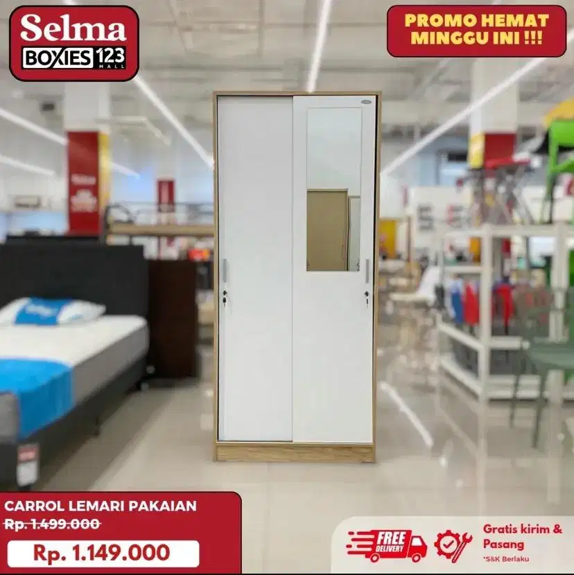 Lemari 2 pintu geser