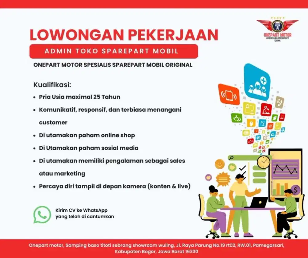 Lowongan admin marketing
