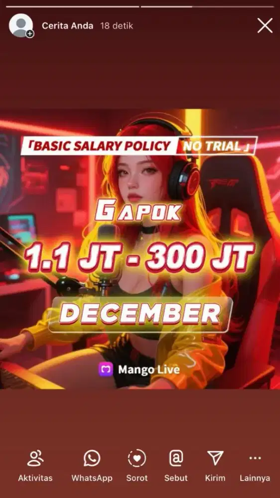 Di butuhkan host live streaming