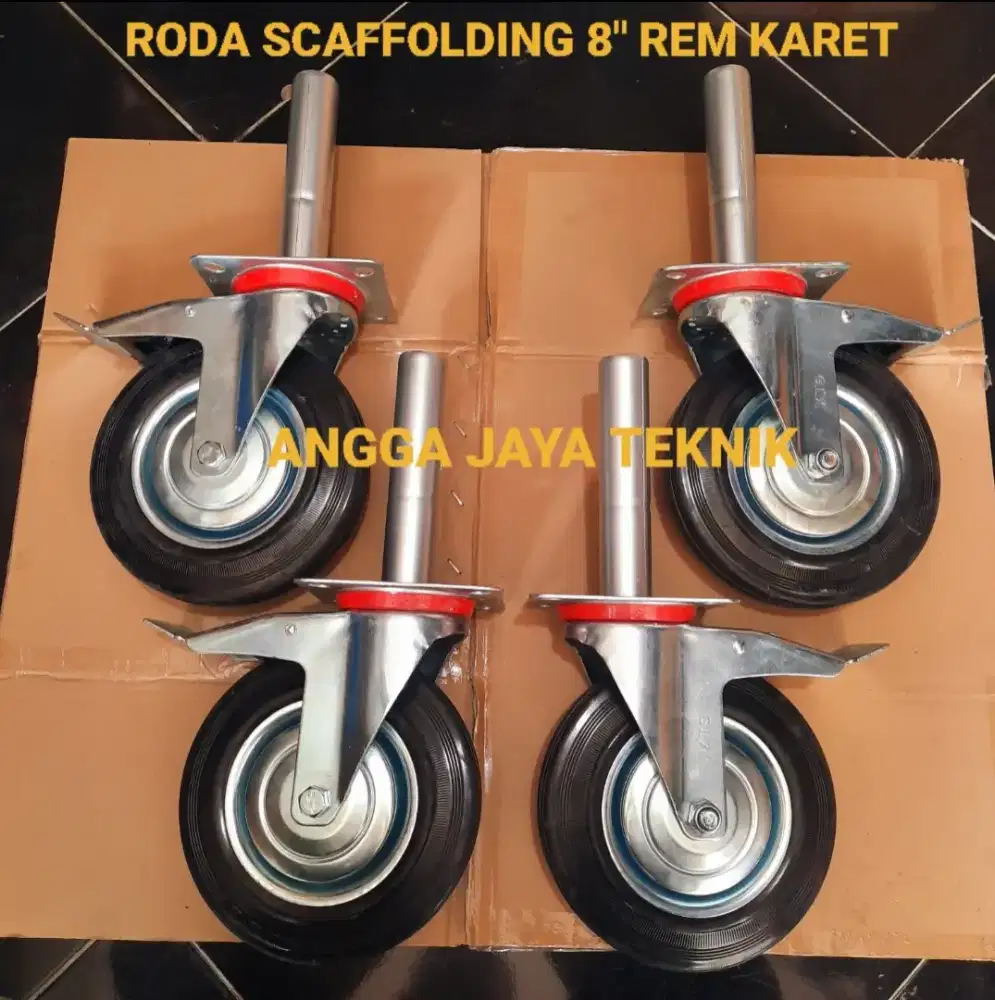 Roda scaffolding 8 inch karet rem roda steger perancah mainframe