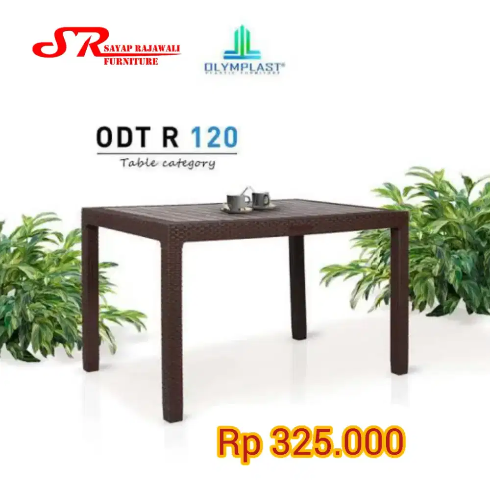 Meja Makan Plastik Design Rattan Olymplast ODT (Ars)