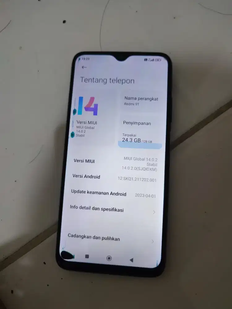 redmi 9t 6/128gb masih full orian