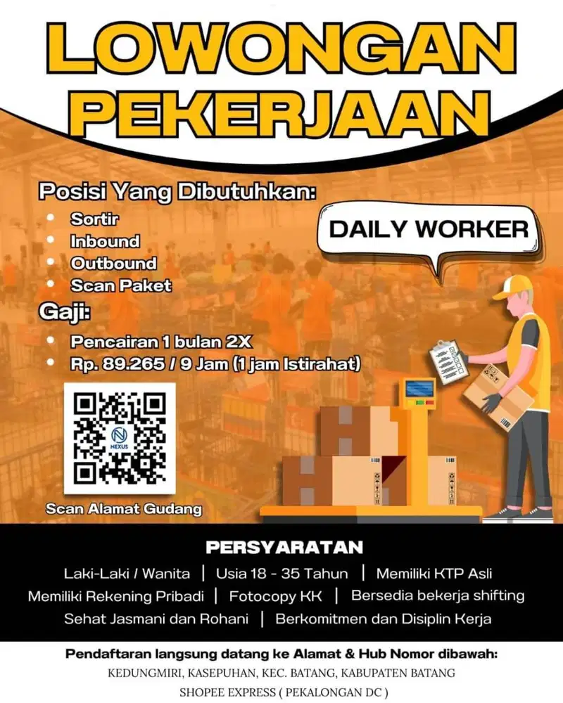 LOWONGAN KERJA PEKALONGAN DC