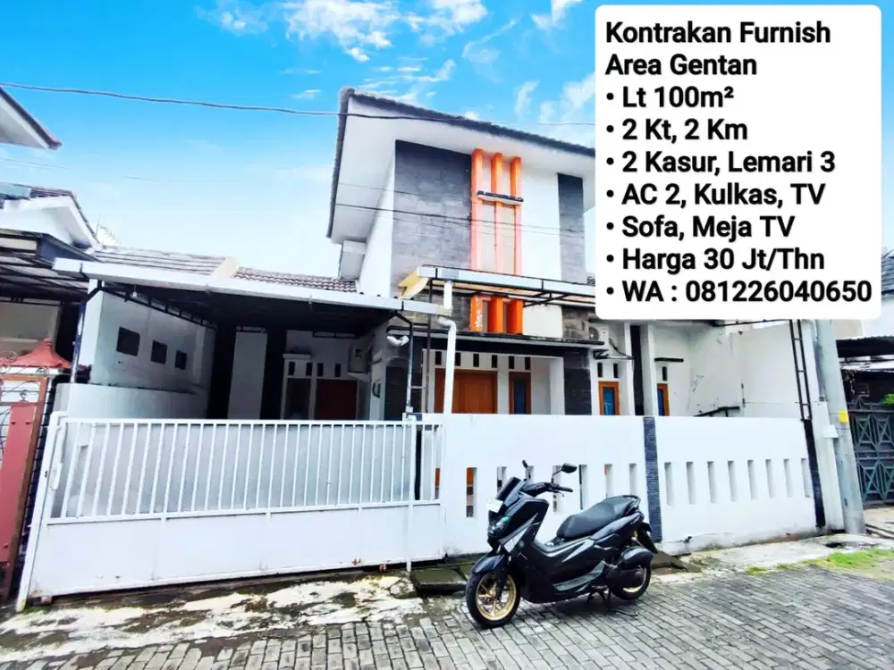 Sewa Rumah Full Furnish Area Gentan, Dekat Laweyan, Purwosari