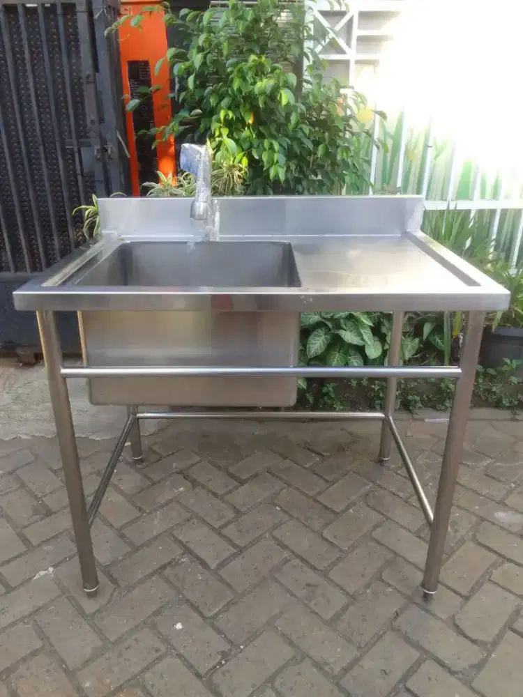 Single sink sayap kanan+ kran baru uk.100x75x85 diameter sink 50x50x30