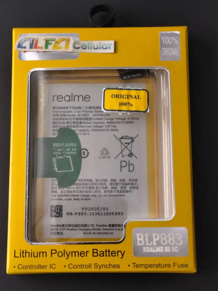 Baterai REALME BLP883 / Baterai REALME 8S 5G /Baterai REALME 9 4G ORI