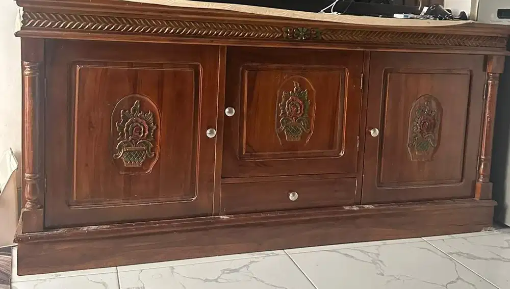Jual Cepat Buffet TV Lemari Meja Kayu Jati Asli