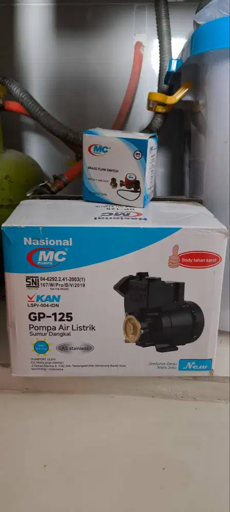 Pompa pendorong nasional GP-125 Dan Flow Switch merk MC