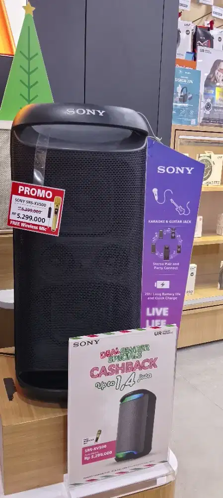 Sony SRS-XV500 free wireless mic bisa cicilan pakai kredivo