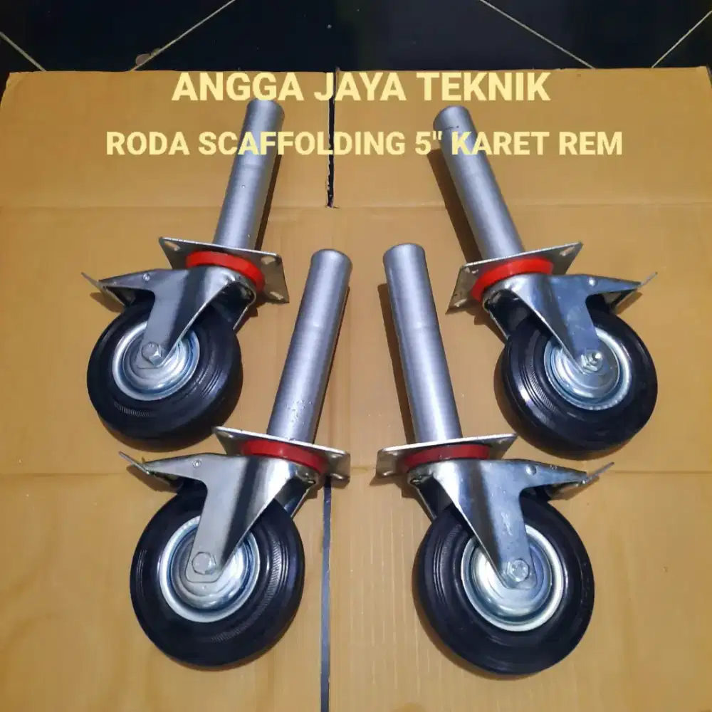 Roda scaffolding 5 inch karet rem perset steger perancah mainframe