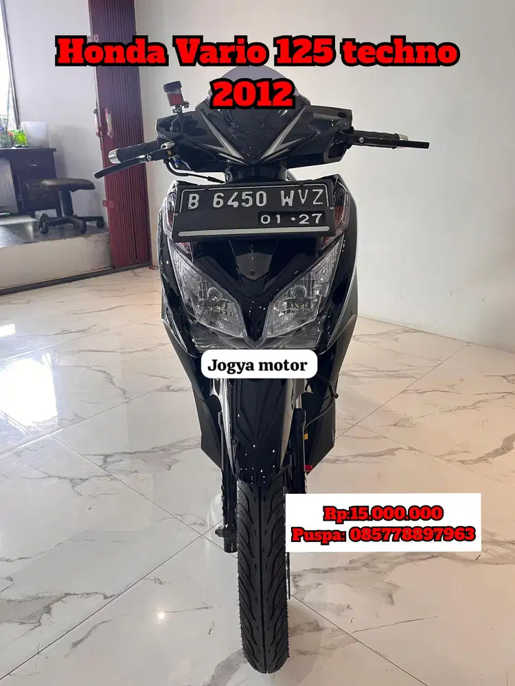(B) Honda Vario 125 techno tahun 2012 cash