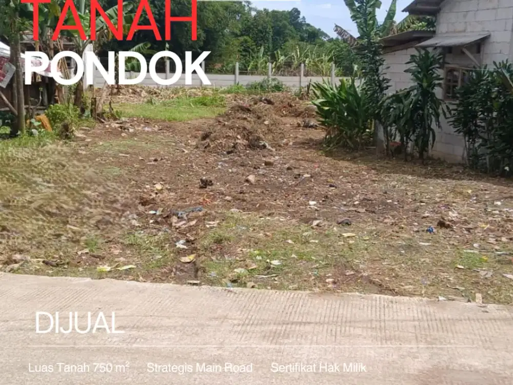 Tanah Pinggir Jalan Cilangkap Pondok Kabupaten Bogor