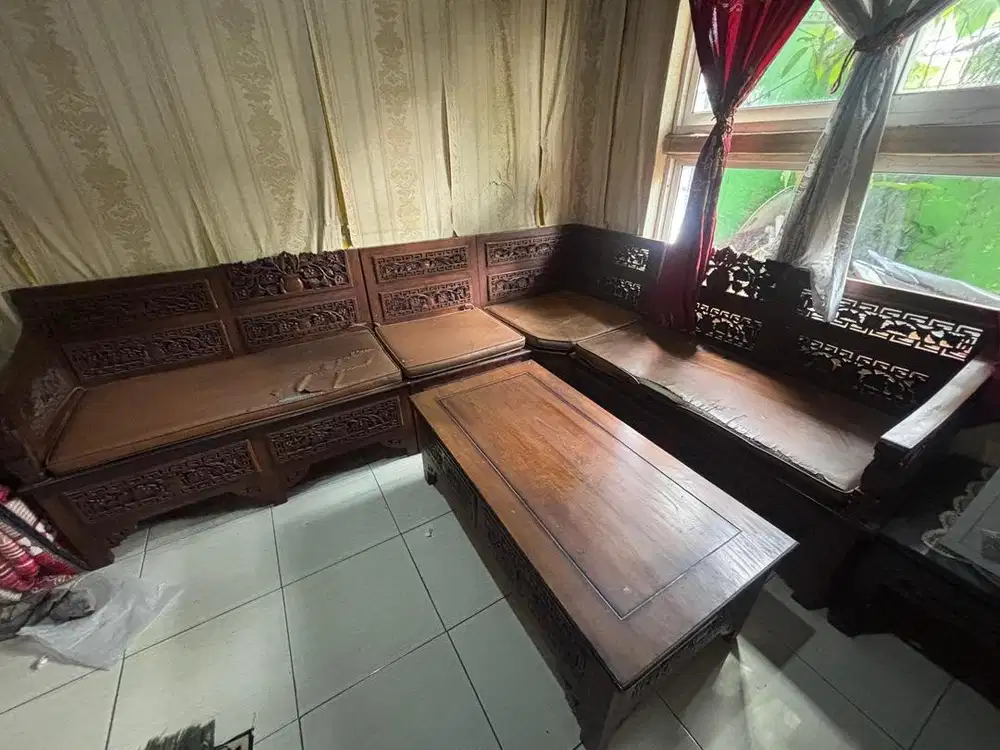 Kursi tamu + meja tamu kayu jati